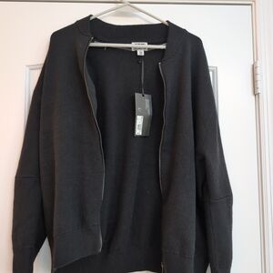 Black Zip-Up Cardigan